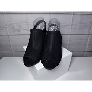 LifeStride Camilla Black Perforated Wedge Sandals Womens 8M Simply Comfort Cork